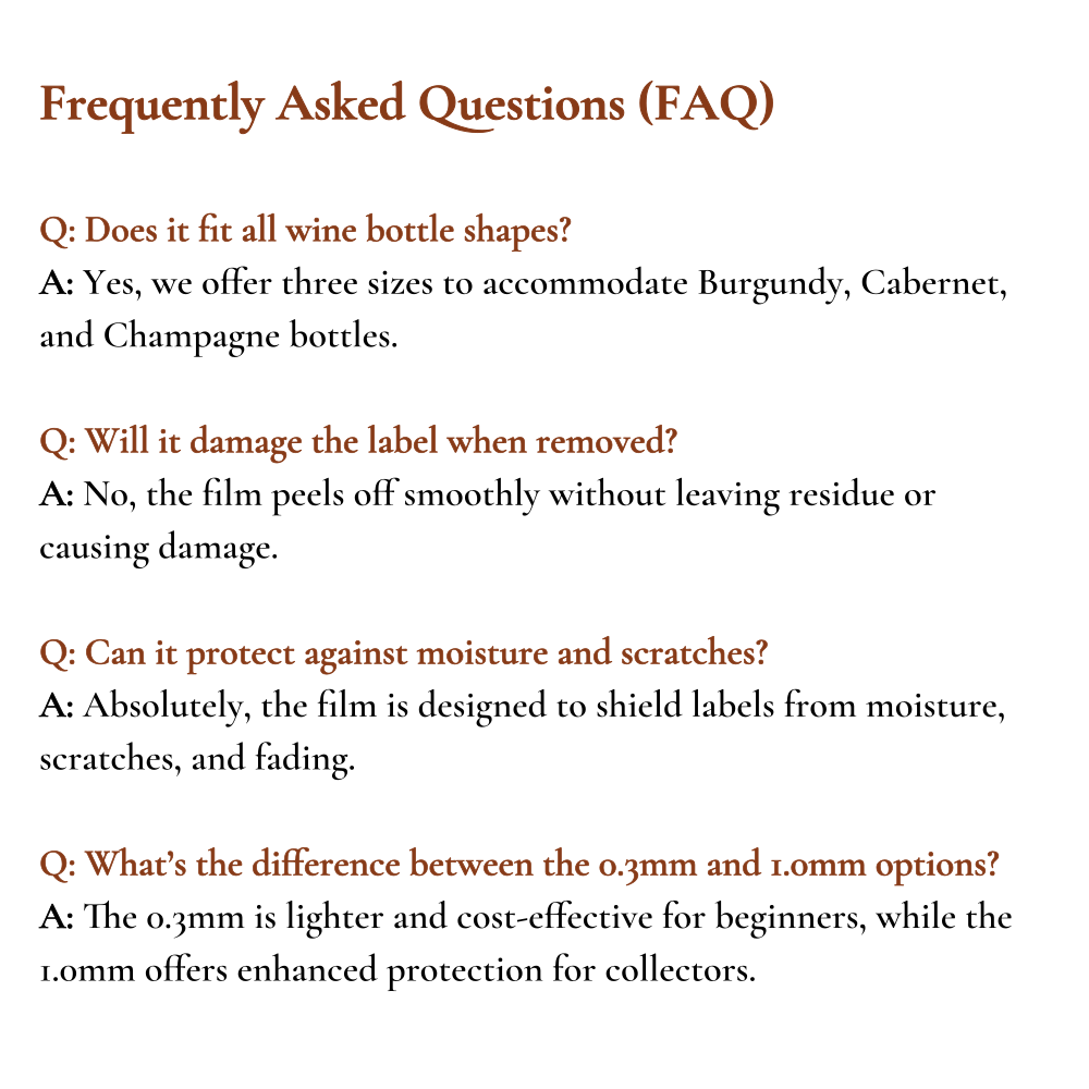 Wine Label Protector Film (50 pcs, 0.3mm)