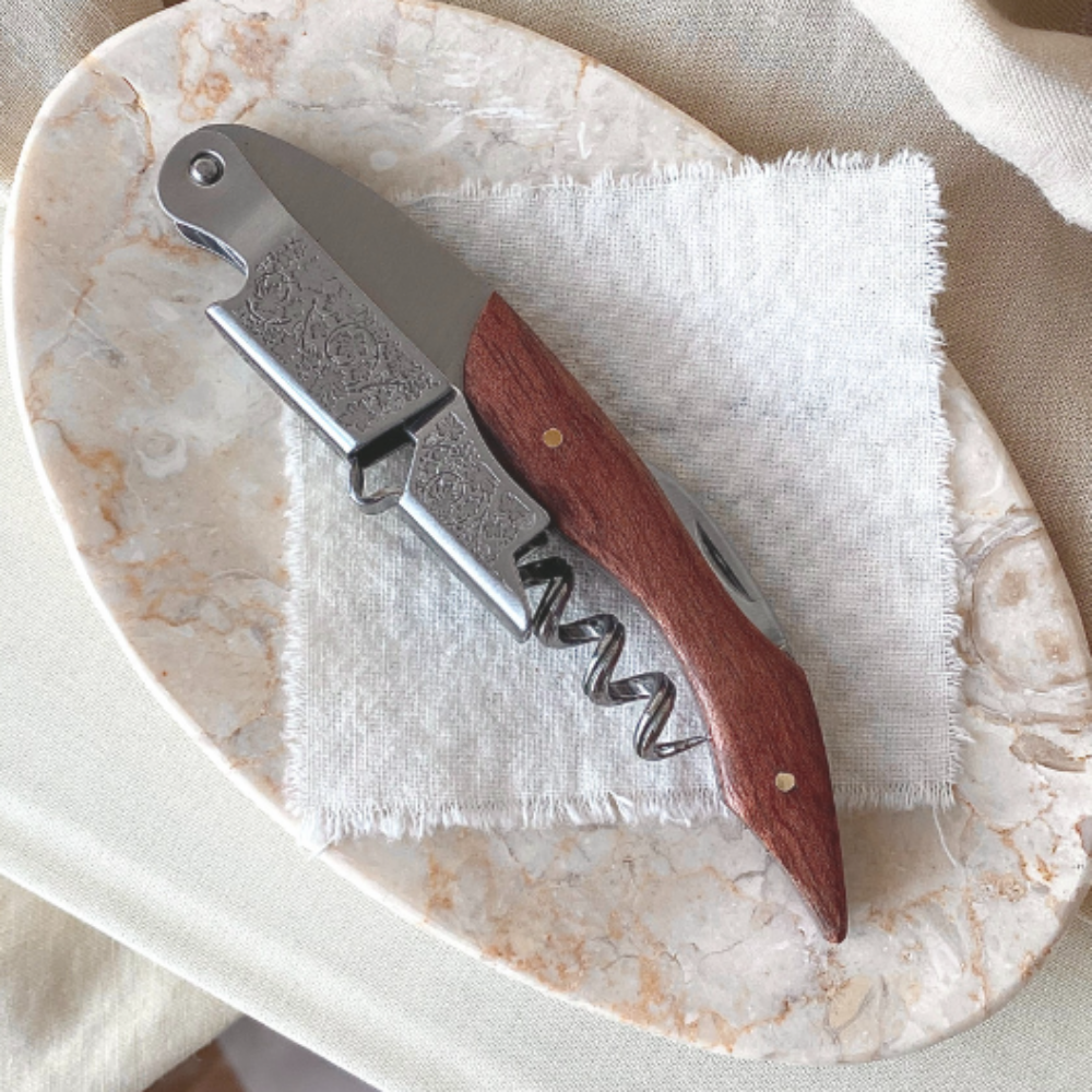 Grape Stem Sommelier Knife – Stainless Steel Corkscrew & Foil Cutter