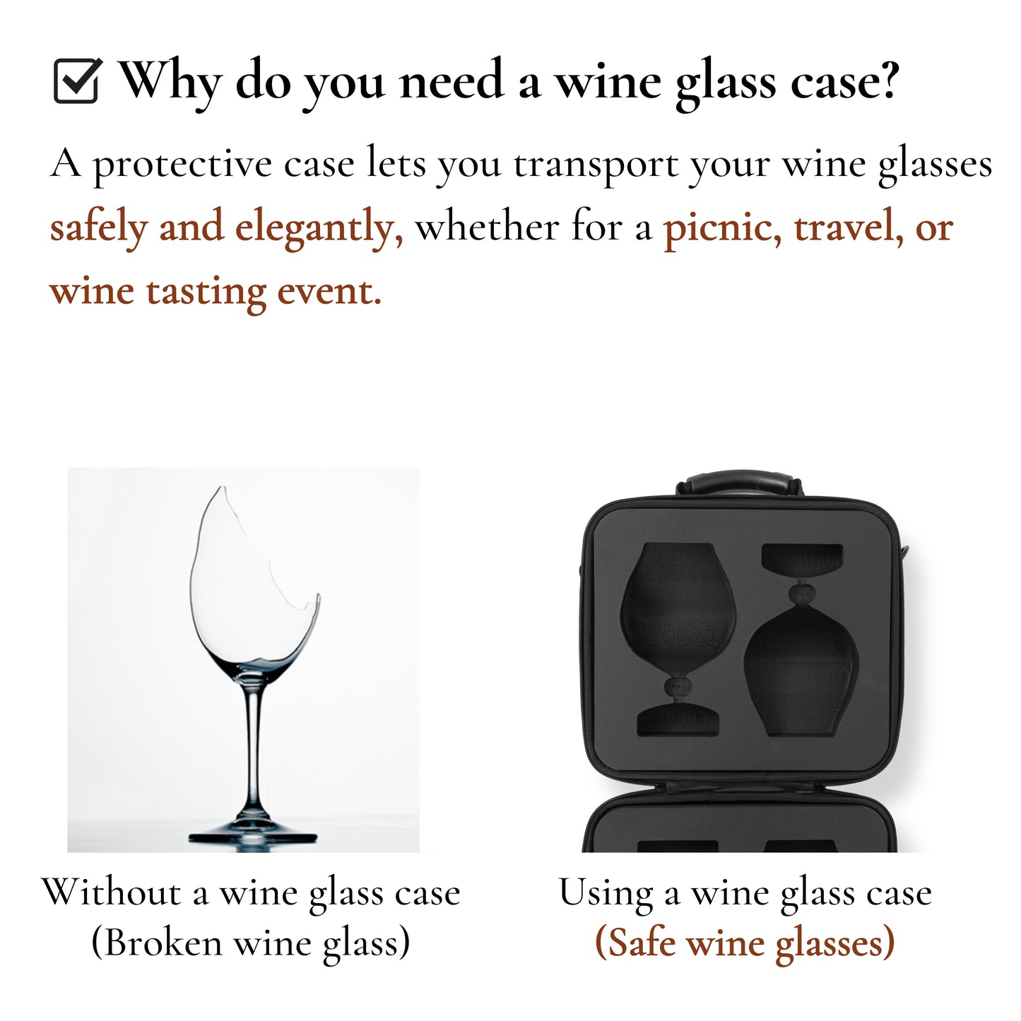 [Kimura] Woven Hardshell 2pcs Wine Glass Case