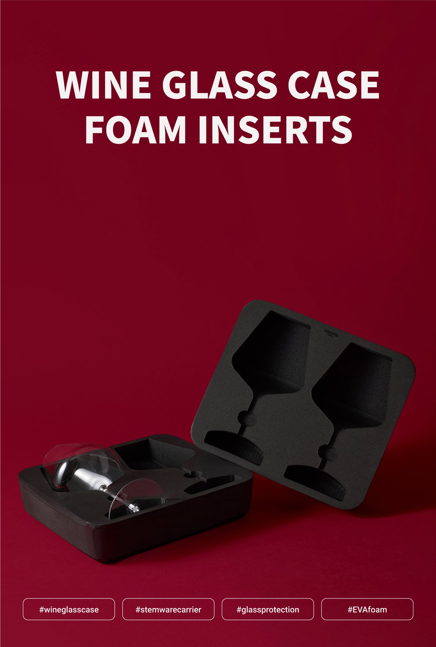 Wine Glass Case 2PCS Foam Inserts