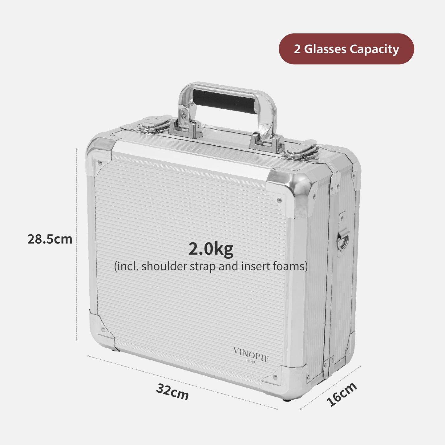 [Zalto] Aluminum 2pcs Wine Glass Case