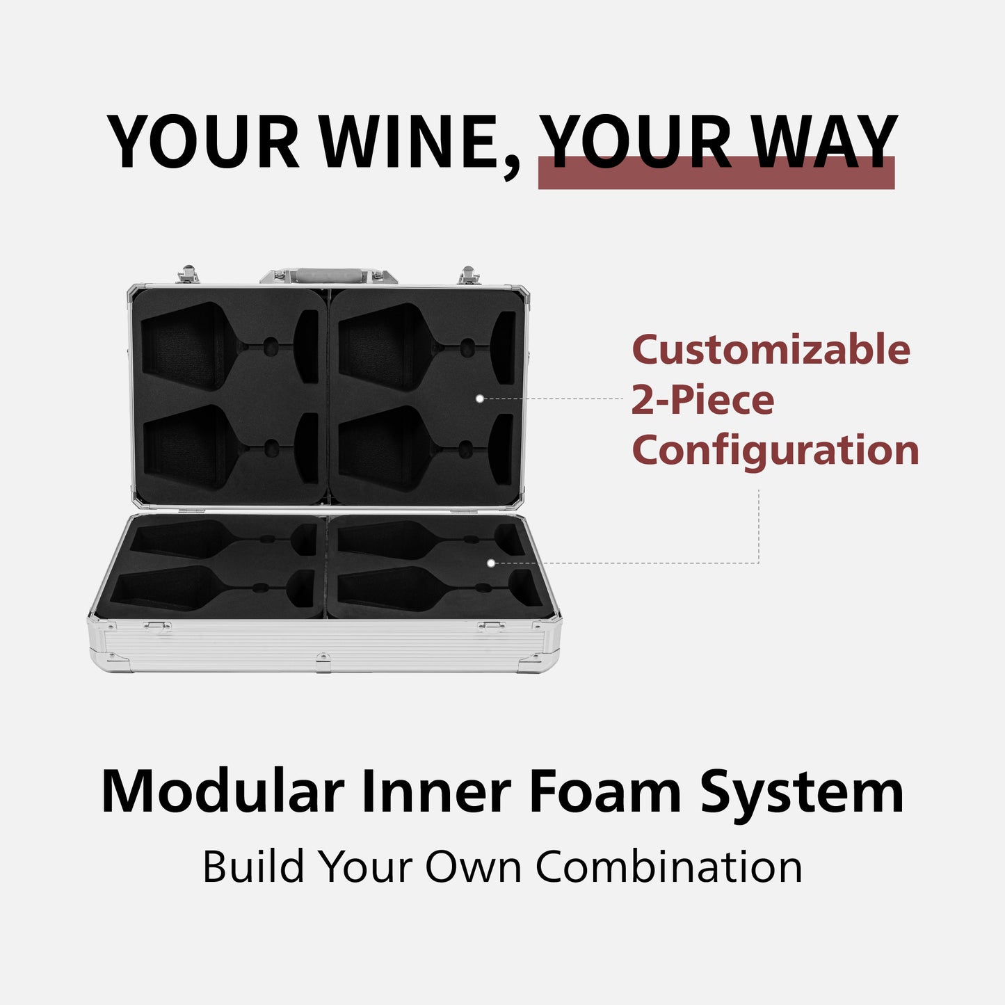 [Custom Inserts] Aluminum Hardshell 4pcs (2+2pcs) Case