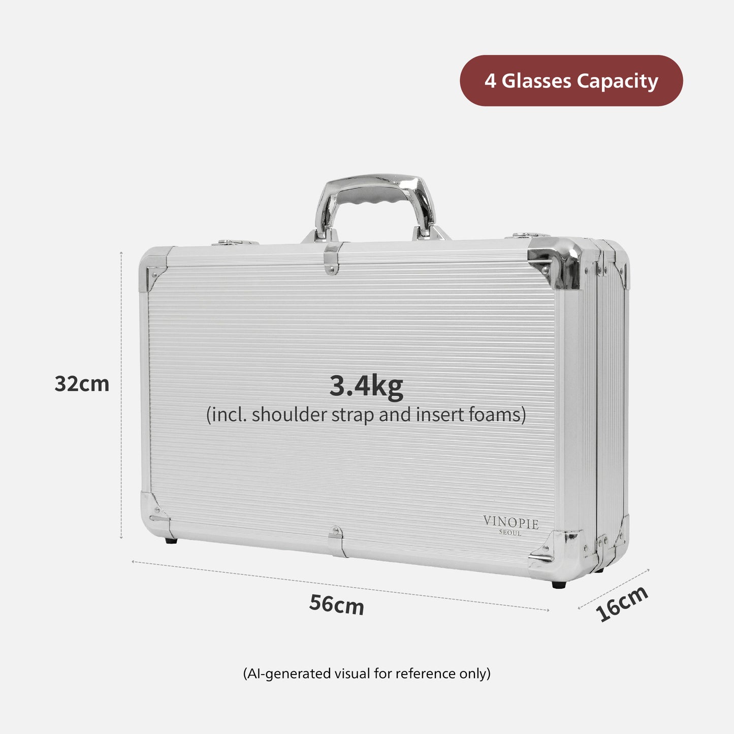 [Custom Inserts] Aluminum Hardshell 4pcs (2+2pcs) Case