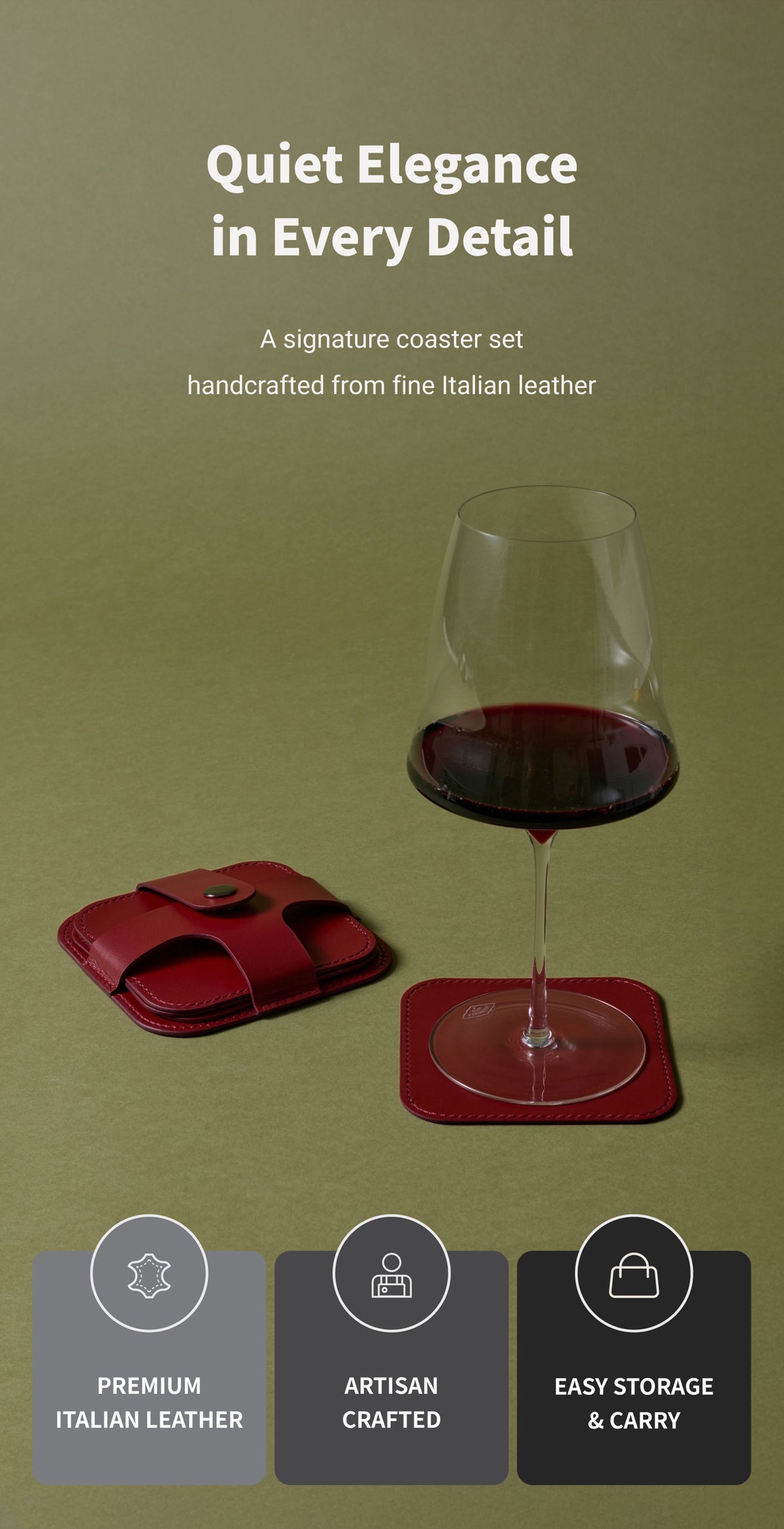 Signature Leather Coaster