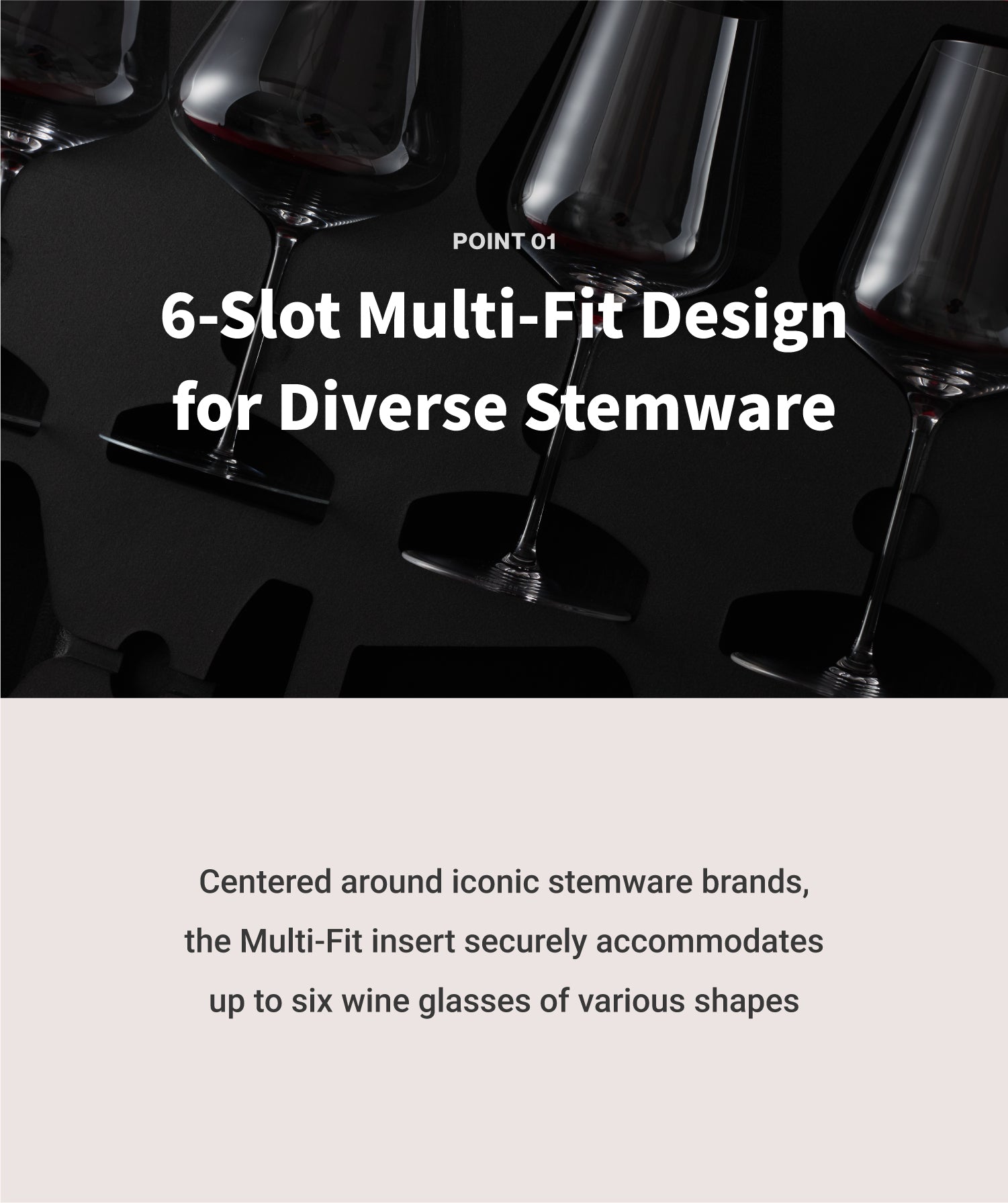 Wine Glass Case 6PCS Foam Inserts