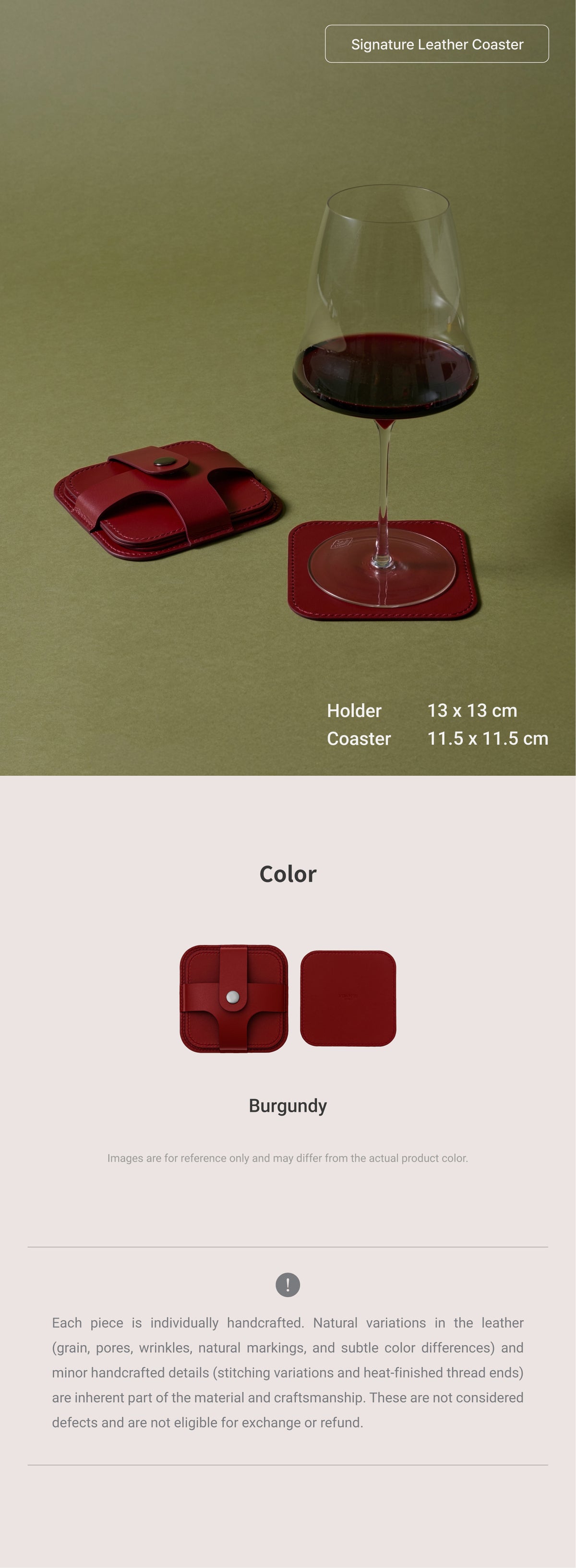 Signature Leather Coaster
