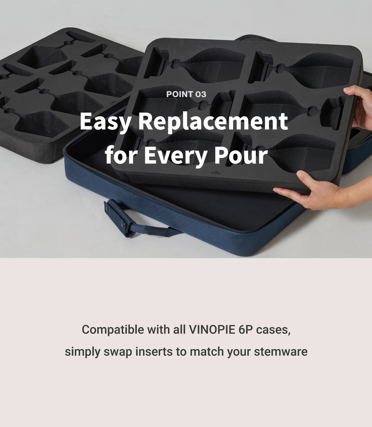 Wine Glass Case 6PCS Foam Inserts