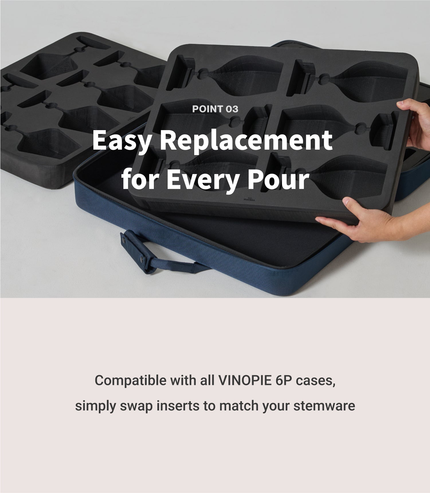 Wine Glass Case 6PCS Foam Inserts