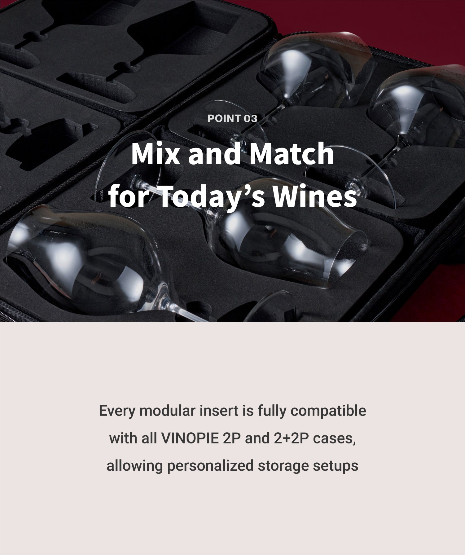 Wine Glass Case 2PCS Foam Inserts