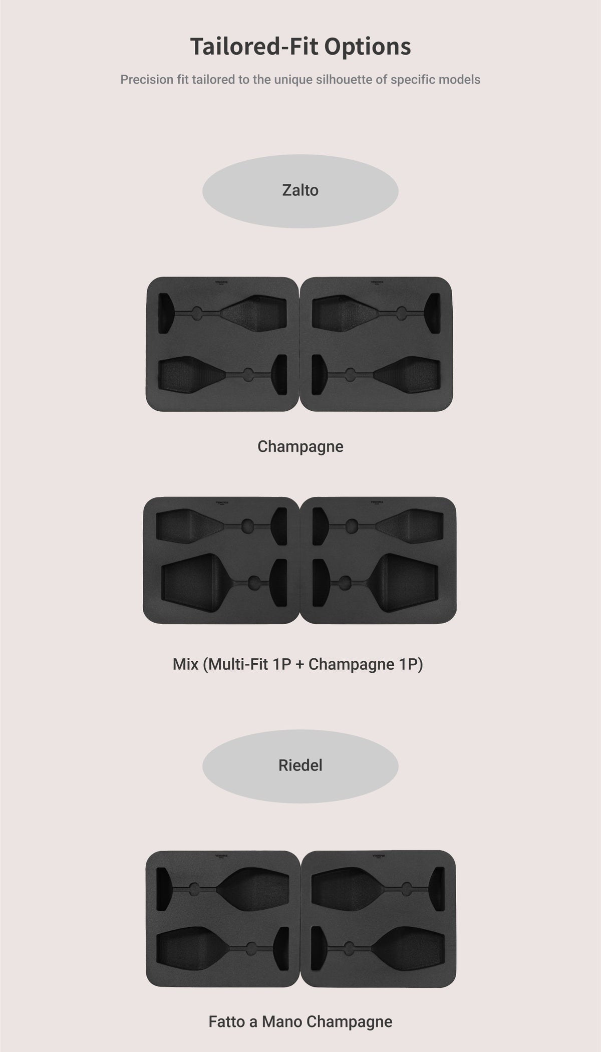 Wine Glass Case 2PCS Foam Inserts