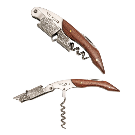 Grape Stem Sommelier Knife  – Stainless Steel Corkscrew & Foil Cutter