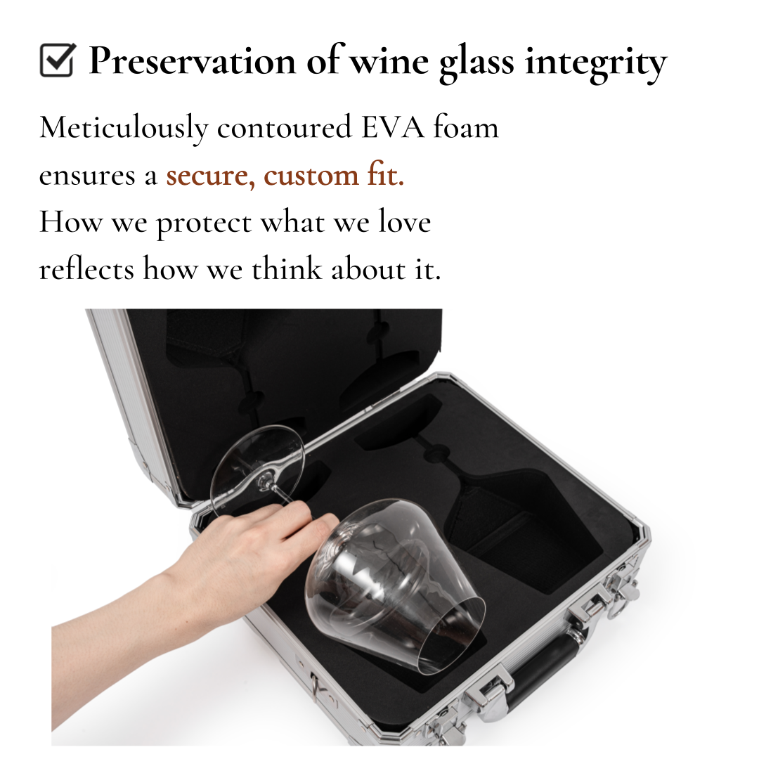 [Zafferano] Aluminum 2pcs Wine Glass Case