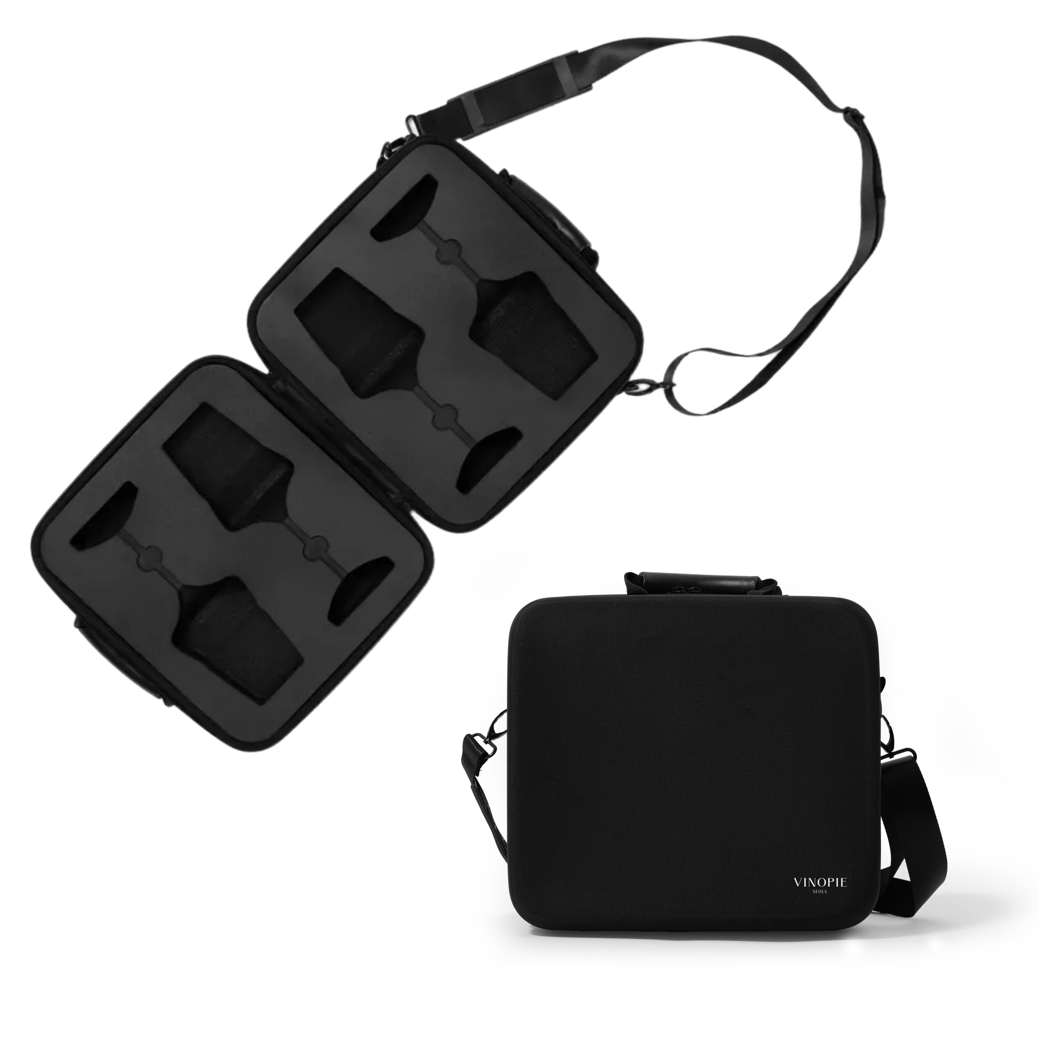 Josephine] Woven Hardshell 2pcs Wine Glass Case – VINOPIE